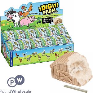 Dig It Farm Animal Excavation Play Set Cdu Assorted