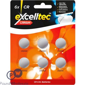 EXCELLTEC LITHIUM ASSORTED CR BATTERIES 6 PACK