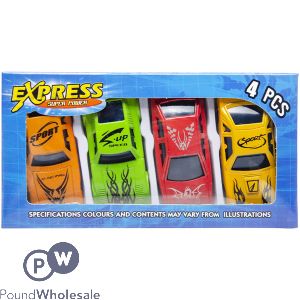 Express Super Power Assorted Sports Cars Toys 4 Pack