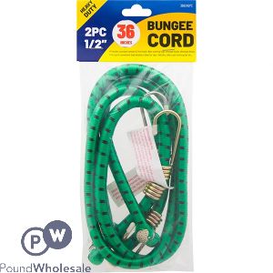 HEAVY DUTY 1/2" GREEN BUNGEE CORD 36" 2PC