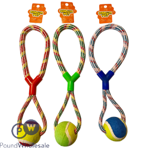 Kingdom Pet Figure Of 8 Rope Ball Dog Toy 35cm Assorted Colours