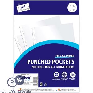 Just Stationery Universally Punched Pockets 10 Pack