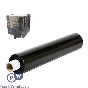 HEAVY DUTY 20 MICRONS BLACK PALLET SHRINK PALLET WRAP 400MM X 200M