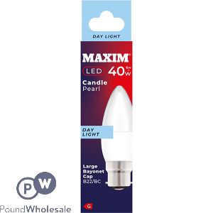 Maxim 6w=40w Candle Pearl Day Light B22 Bc Led Light Bulb