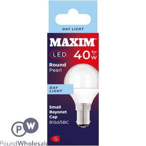 Maxim 6w=40w Round Pearl Day Light B15d/sbc Led Light Bulb