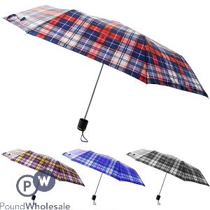 3-fold Checked Super Mini Umbrellas Assorted