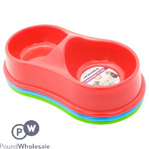 Prima Two Compartment Pet Bowl 145g Assorted Colours