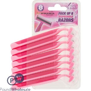 PRIMA DISPOSABLE RAZORS FOR WOMEN 8 PACK