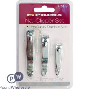 PRIMA STAINLESS STEEL NAIL CLIPPER SET 3PC