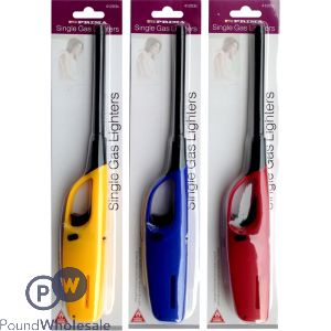 Prima Single Gas Lighter Assorted Colours Transparent Cdu