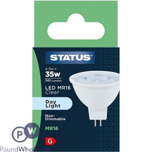 Status MR16 4.5W=35W Clear Day Light LED Light Bulb