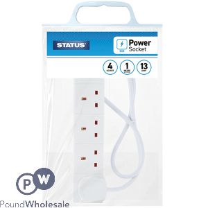 Status 4 Way 13Amp Extension Socket 1m