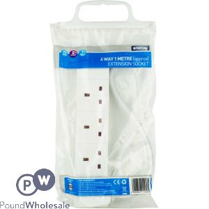 STATUS 4 WAY EXTENSION SOCKET 1M IN POLY BAG