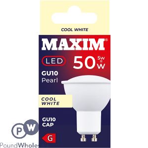 Maxim 5w=50w Gu10 Pearl Cool White Led Light Bulb