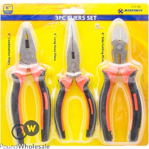 Marksman 6" Assorted Pliers Set 3pc