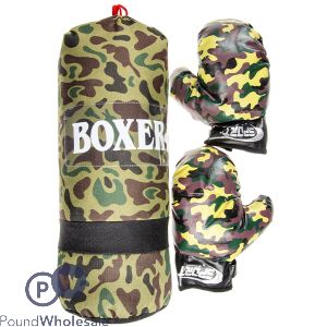 BOXING MILITARY PUNCH BAG PLAY SET 3PC