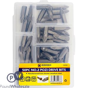 MARKSMAN NO.2 POZI DRILL BITS 50PC