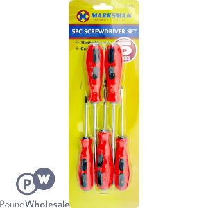 Marksman Slotted & Cross Screwdriver Set 5pc