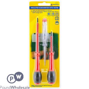 MARKSMAN INSULATED SCREWDRIVER WITH TESTER SET 3PC