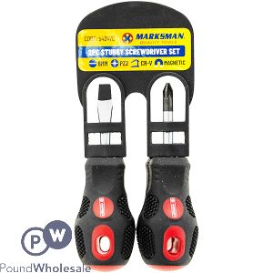 MARKSMAN STUBBY SCREWDRIVER SET 2PC