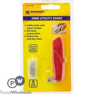 MARKSMAN MINI UTILITY KNIFE WITH 5 SPARE BLADES