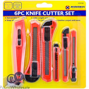 MARKSMAN ASSORTED RETRACTABLE KNIFE CUTTER SET 6PC