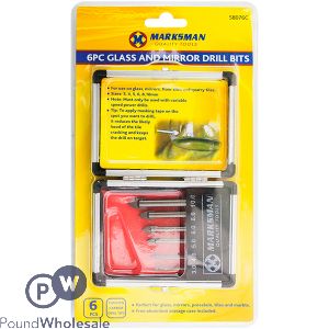 MARKSMAN GLASS &amp; MIRROR DRILL BITS 6PC