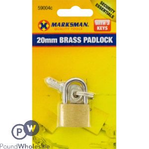 Marksman 20mm Brass Padlock With 3 Keys