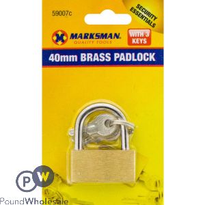 MARKSMAN 40MM BRASS PADLOCK WITH 3 KEYS