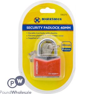 Marksman 40mm Security Padlock With 3 Keys