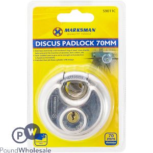 MARKSMAN STAINLESS STEEL DISCUS PADLOCK 70MM