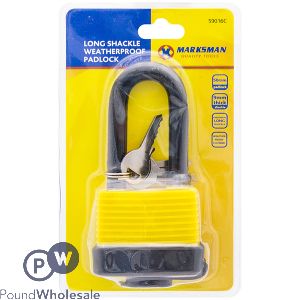 Marksman Long-Shackle Weatherproof Padlock 50mm