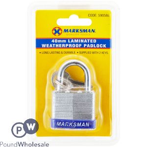 Marksman Laminated Weatherproof Padlock 40mm