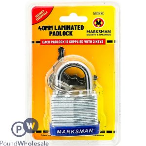 Marksman Laminated Weatherproof Padlock 40mm