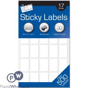 JUST STATIONERY 500+ WHITE STICKY LABELS