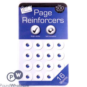 JUST STATIONERY PAGE HOLE REINFORCERS 500+