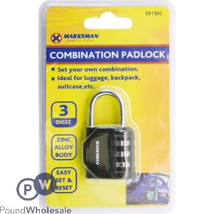 Marksman 3-digit Custom Combination Zinc Alloy Padlock