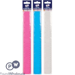Just Stationery 12&quot; Flexible Ruler Assorted Colours