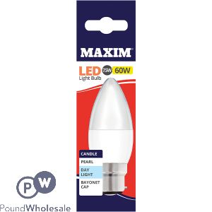 Maxim 7.5W=60W Bayonet Day Light Candle LED Light Bulb