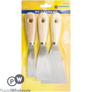 Marksman Wood Handle Scraper Set 3pc