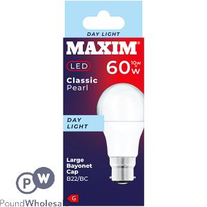 Maxim 10w=60w Classic Pearl Day Light B22 Bc Led Light Bulb