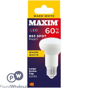 Maxim 9w=60w R63 Spot Pearl Warm White E27 Es Led Light Bulb