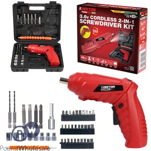 Dekton Power 3.6v Cordless 2-in-1 Screwdriver Kit 46pc