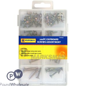 MARKSMAN CHIPBOARD SCREWS ASSORTMENT 100PC