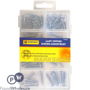 MARKSMAN TAPPING SCREWS ASSORTMENT 100PC