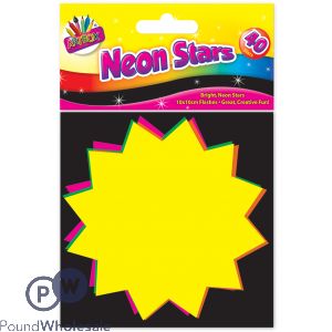 ARTBOX FLUORESCENT STARS 10CM X 10CM 40 PACK