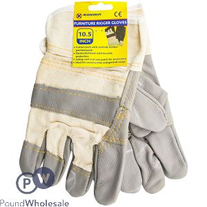 Marksman Leather Furniture Cream/grey Rigger Gloves 10.5"