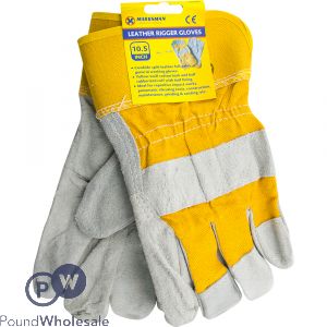 MARKSMAN LEATHER RIGGER YELLOW TWILL GLOVES 10.5&quot;