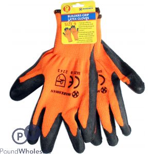 Marksman 10g Orange Acrylic Liner Latex Gloves Size 9 