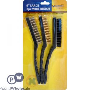 MARKSMAN 9&quot; LARGE WIRE BRUSH 3PC